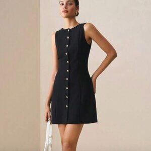 H&M Black business dress - buttons down the front - Size M